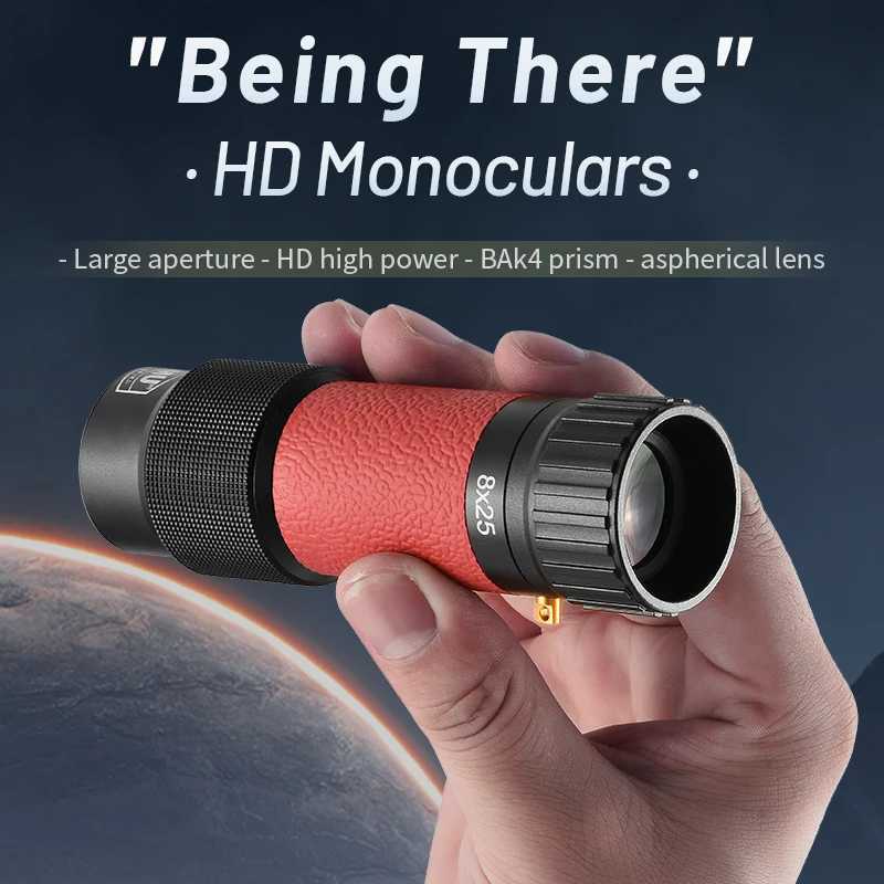 GU 8x25 Fl Metal Mono Telescope Mti-layer Coated Imaging Clear Mini Portable Travel Opera Theater Museum Bino C251208