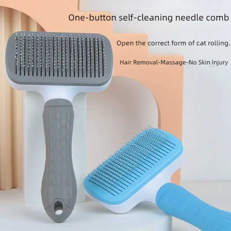 Pet Grooming Brush Stainless Steel Dog Hair Brush Cat Comb For Long Short Hair Dogs Cats Effective Shedding Pet Care Accessories M251208 - view 3