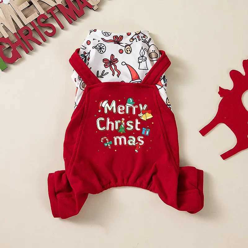 Christmas Pet Clothing Dog Floral Clothing Autumn Winter Warm Legged Skirt Teddy Dress Fashionable Overalls Four Legged Clothing M251208