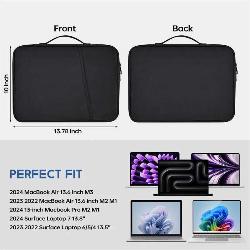 Waterproof Shockproof Handle Bag Laptop Sleeve Case for Macbook Air 11 12 13 136 Inch M4 M3 M2 Chip Mac Book Pro Notebook CoverT251208