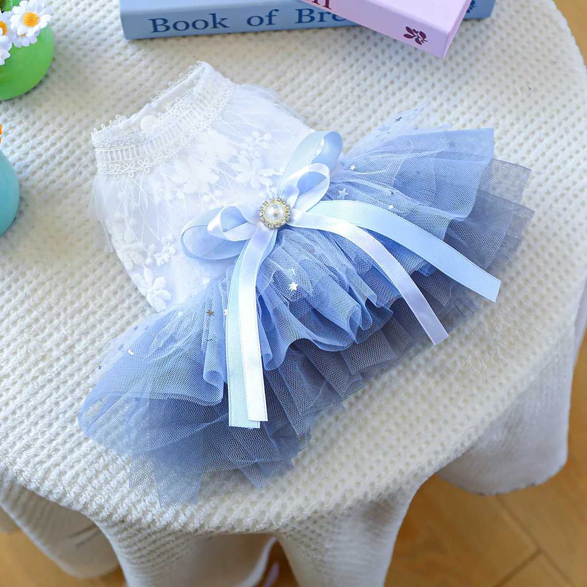 Spring Summer New Bow-knot Princess Wedding Skirt For Small Medium-sized Dogs Dress Breathable Cool Comfortable Pet Clothes M251208