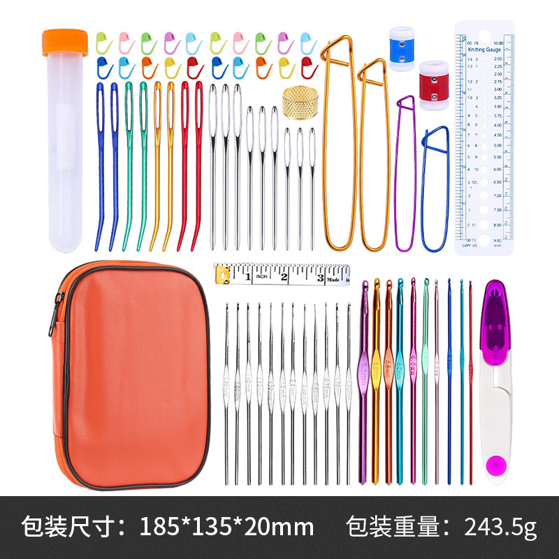 KRABALL Crochet Hooks Set DIY Steel Knitting Needles Stitches Knit Craft Scissors Markers Weaving Sewing Accessories Tools 250605