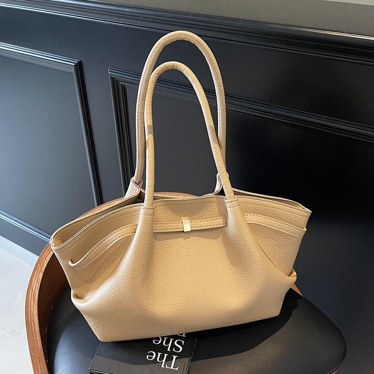 Women's 2025 Autumn/Winter Luxury Vintage Olive Grain Handheld Tote Bag with Large Capacity Textured Unique Design for Shoulder Crossbody - view 3
