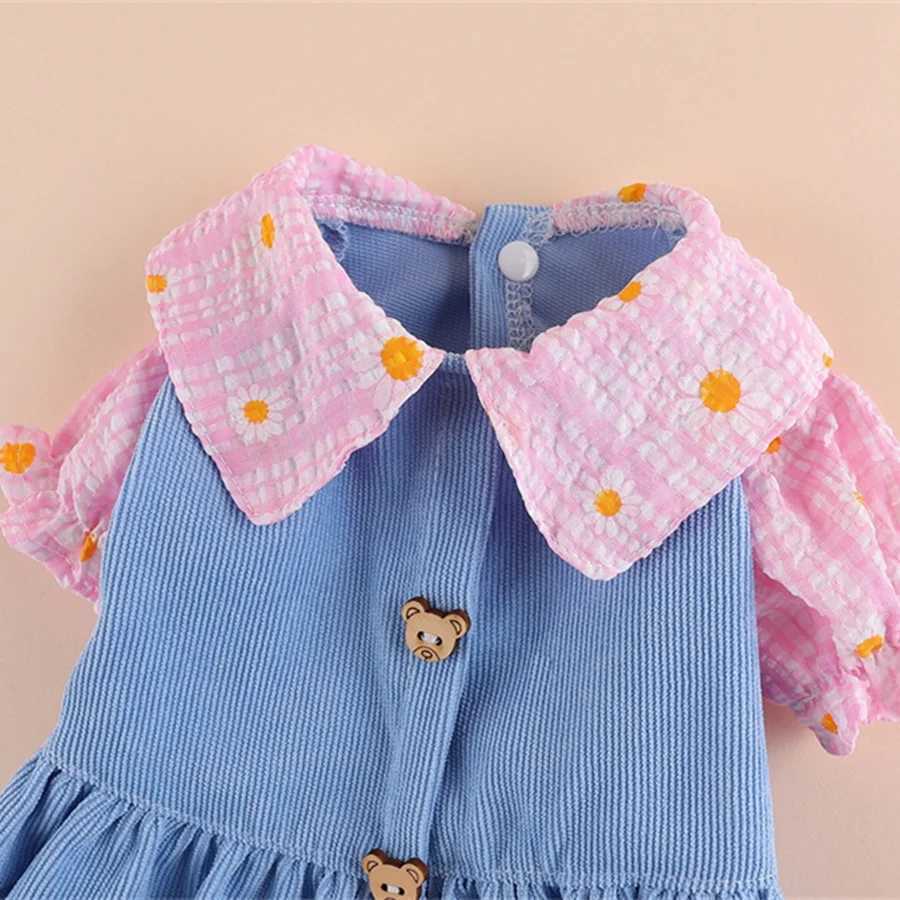 Adorable Pet Princess Dress with Cute Bear Button Soft Comfortable Breathable Cat Dog Dress M251208