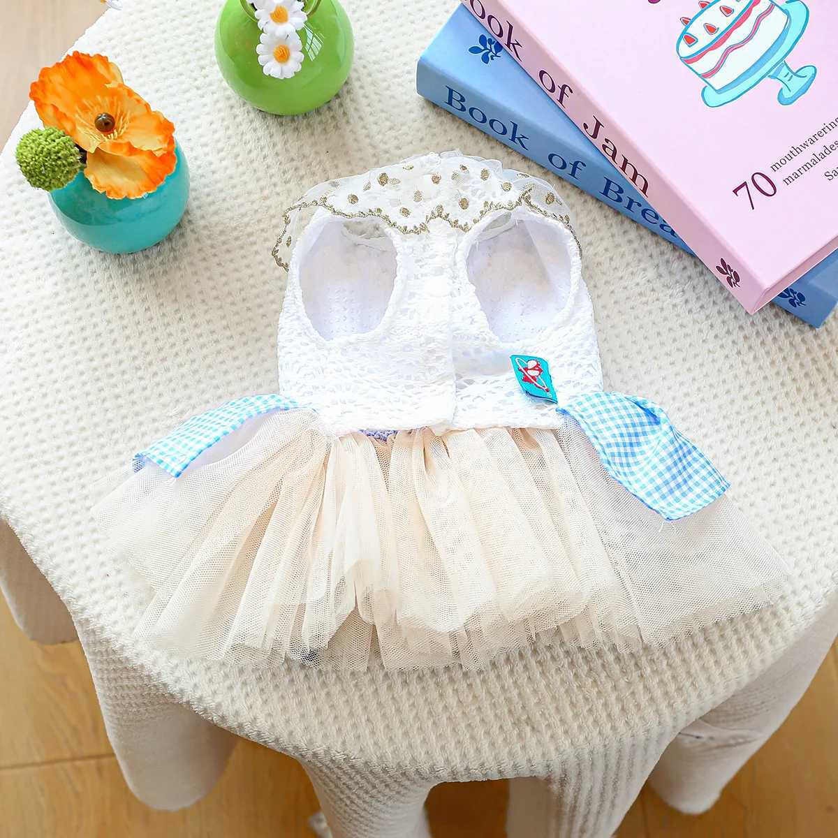Small Puppy Dog Summer Cute Dress with Know Bot Dog Dress Wedding Party Birthday Dress M251208