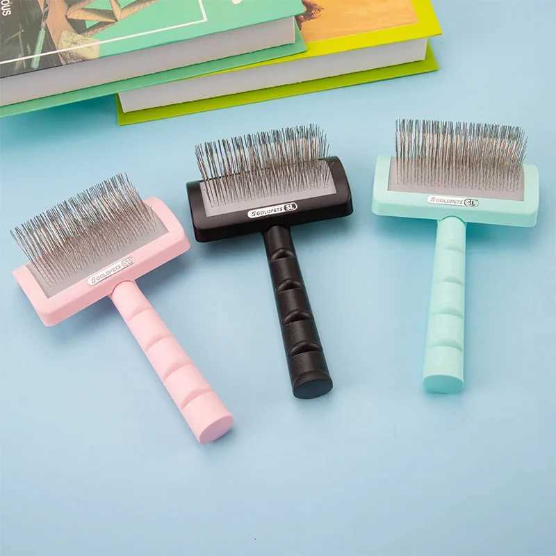 Pet Grooming Comb Shedding Hair Remove Needle Brush Slicker Massage Easy To Cleaning Large Dog Cat Fluffy Hair Tool Pet Supplies M251208 - view 4