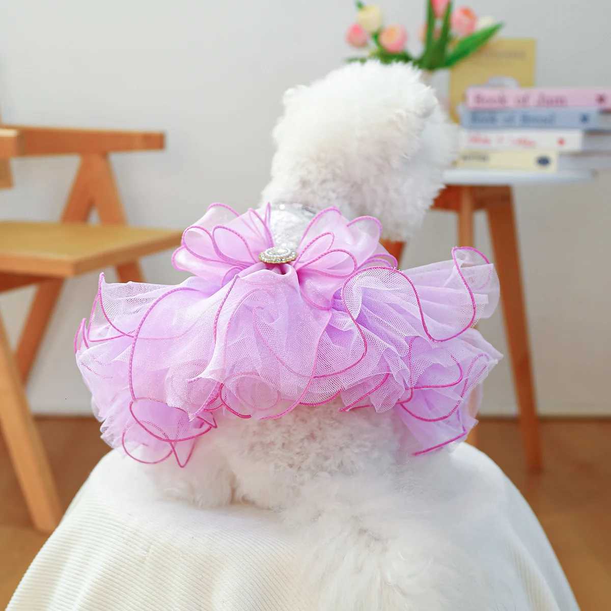 Dream Fairy Wedding Dress Purple Pet Clothes Sequined Princess Tutu Dress Wedding Dress M251208