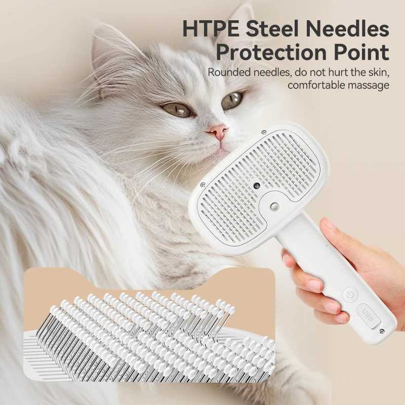ROJECO Pet Steam Comb Electric Spray Brushes For Dog Cat Hair Removal Combs Pet Hair Grooming Tool Hair Remover Water Mist Brush M251208 - view 6