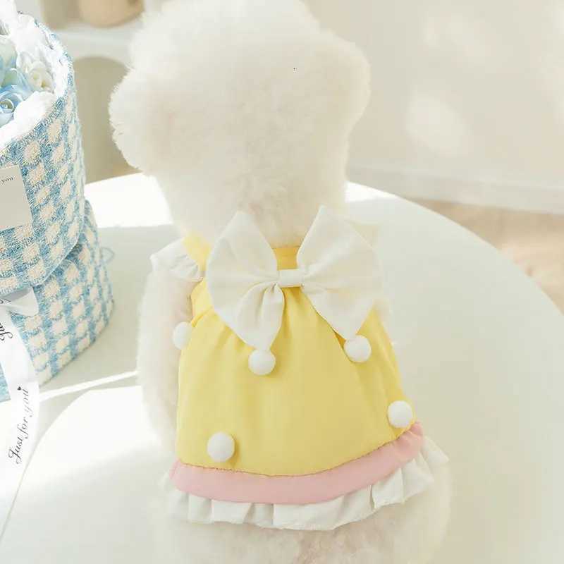 Fashion Dog Dress for Small Medium Dogs Cute Puppy Princess Skirt Bow Cat Flying Sleeves Skirt Pet Dress Chihuahua Dog Clothes M251208