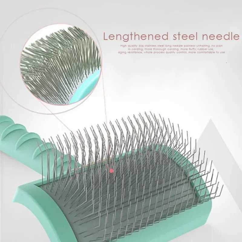 Pet Grooming Comb Shedding Hair Remove Needle Brush Slicker Massage Easy To Cleaning Large Dog Cat Fluffy Hair Tool Pet Supplies M251208 - view 7
