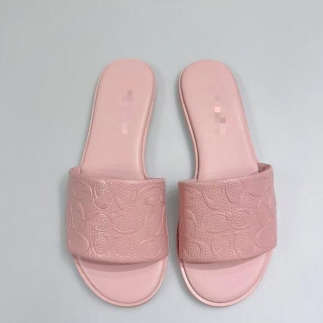 Designer Slippers Tribute Rubber Slides Metal buckle Leather Flat Heels Claquette For Female Womens Summer Outdoor Shoes Fashion Sandals Sandles 36-42 Flip Flops