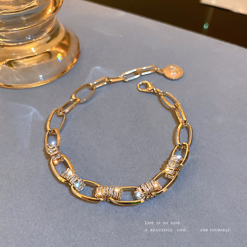 Zircon Chain Geometric European and American Light Luxury High-end Fashion Bracelet Elegant Temperament Hand Accessories Summer Trendy Style - view 3