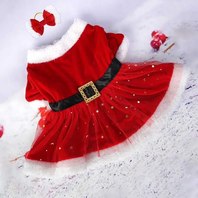 Cute Dog Santa Claus Outfit Christmas Costume For Small Dogs Cats Yorkie Cosplay Clothes Dress Up Jumpsuit Party Gifts Supplies M251208
