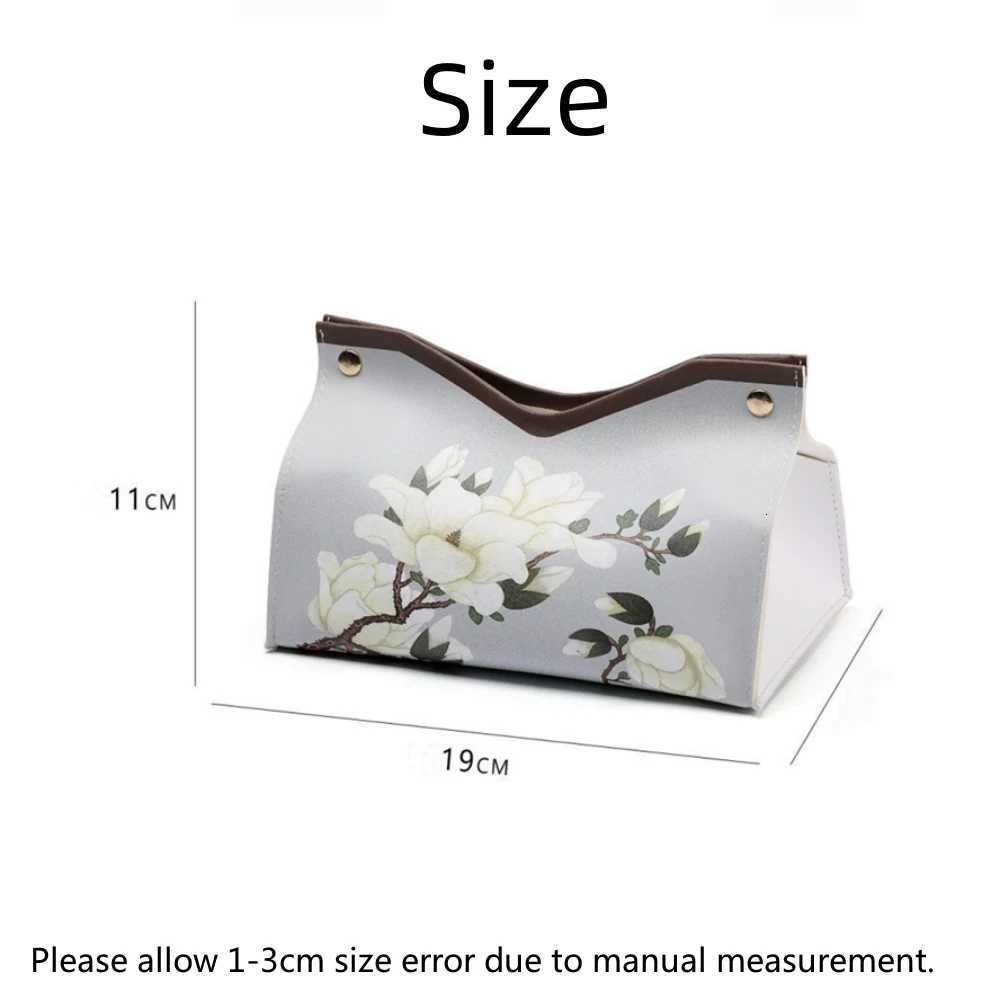Simple Floral PU Tissue Box Case Retro Car Tissue Container Home Decoration Napkin Holder Desktop Paper Storage Box Pumping Boxs H251208
