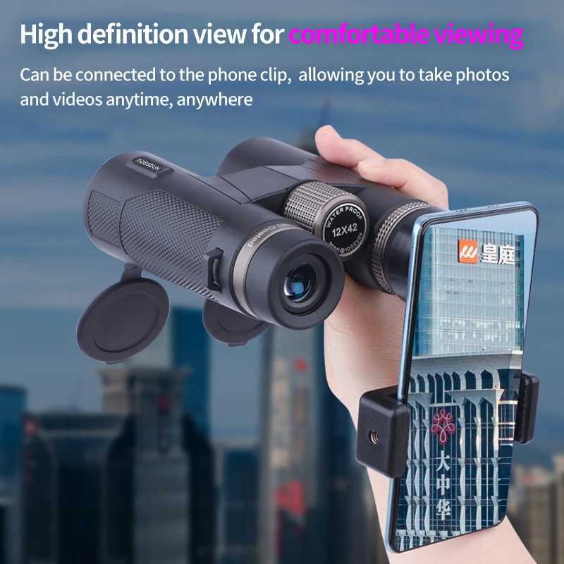 12x42 Professional Bino ED Lens BAK4 Prism Waterproof Metal Telescope Outdoor Bird watching Camping Traveling hunting C251208