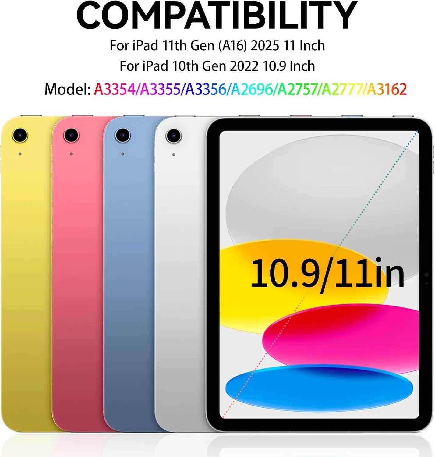 Case for iPad A16 11th/10th Generation 11/109 Inch 2025/2022 with Pencil Holder Slim Trifold Stand Smart Cover Soft TPU C251208