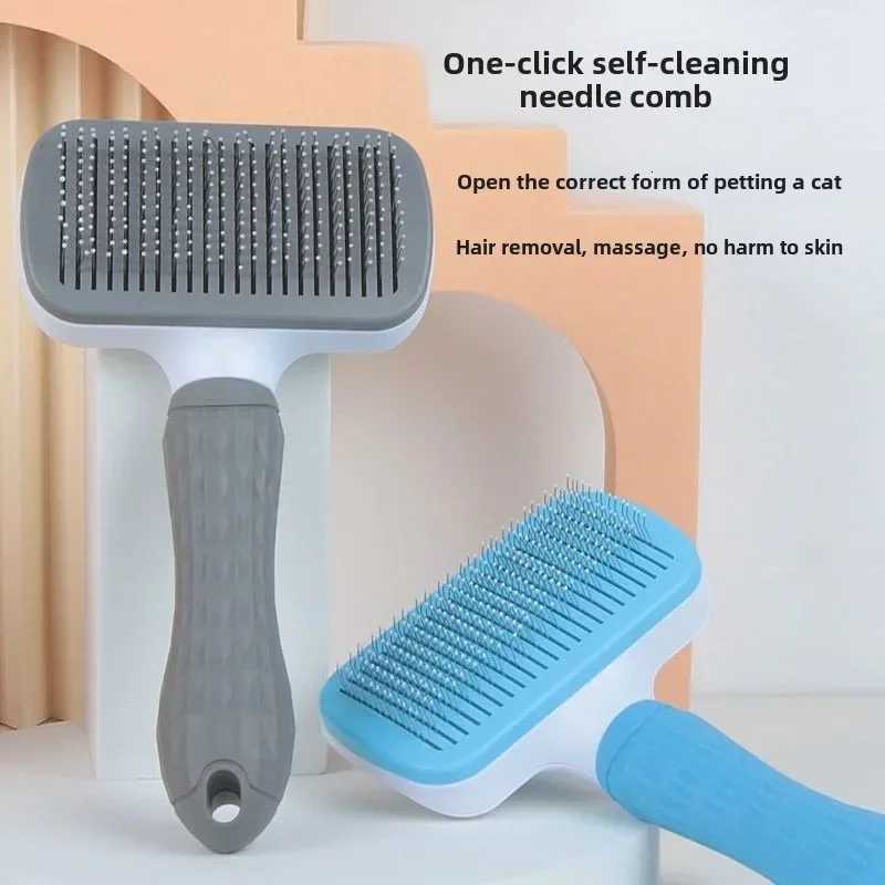 For Cat Accessories Dog Grooming Equipment Cats Products Non-slip Beauty Brush Pet Hair Removal Comb Things Supplies Home Garden M251208 - view 4