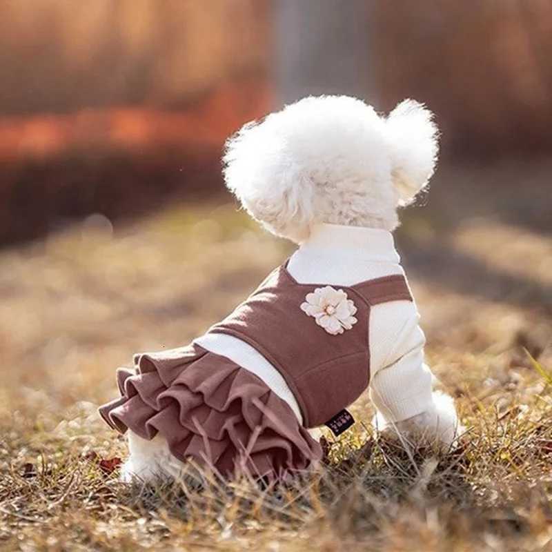 Dog Fall Dress Cute 3D Flower Cat Dress Small Medium Dog Dress Outdoor Outfit for Chihuahua Yorkie Bichon Frise M251208