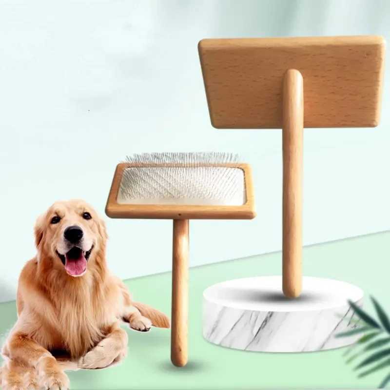 Dog Brush Wooden Dogs Comb Dog Grooming Brush Cat Hair Knot Combs Comfortable Handle Dogs Comb Pet Accessories M251208 - view 3