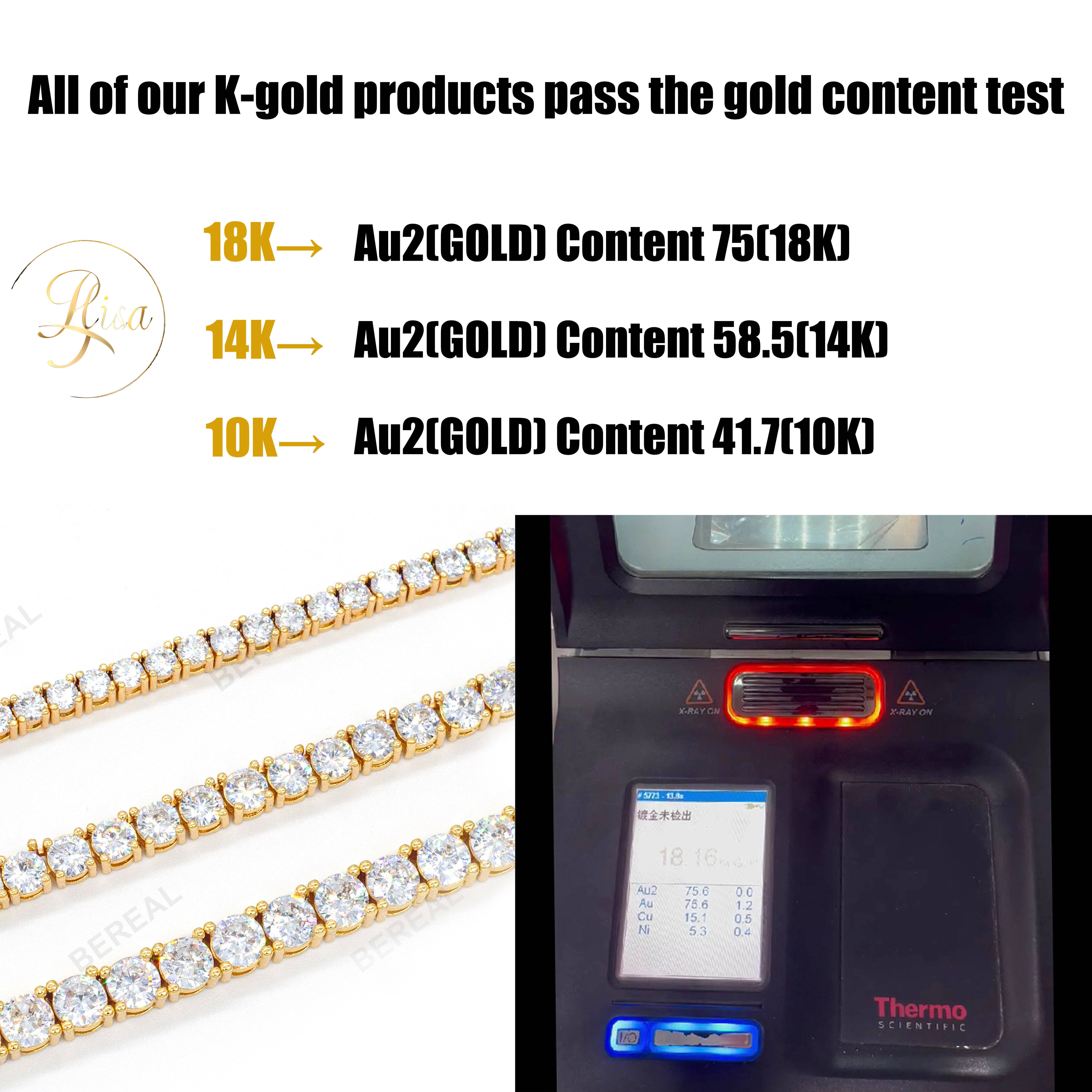 Custom HPHT Cvd Lab Grown Diamond Tennis Bracelet Necklace Chain 10K 14K White Gold 3mm 4mm 5mm Igi Certificate for Women