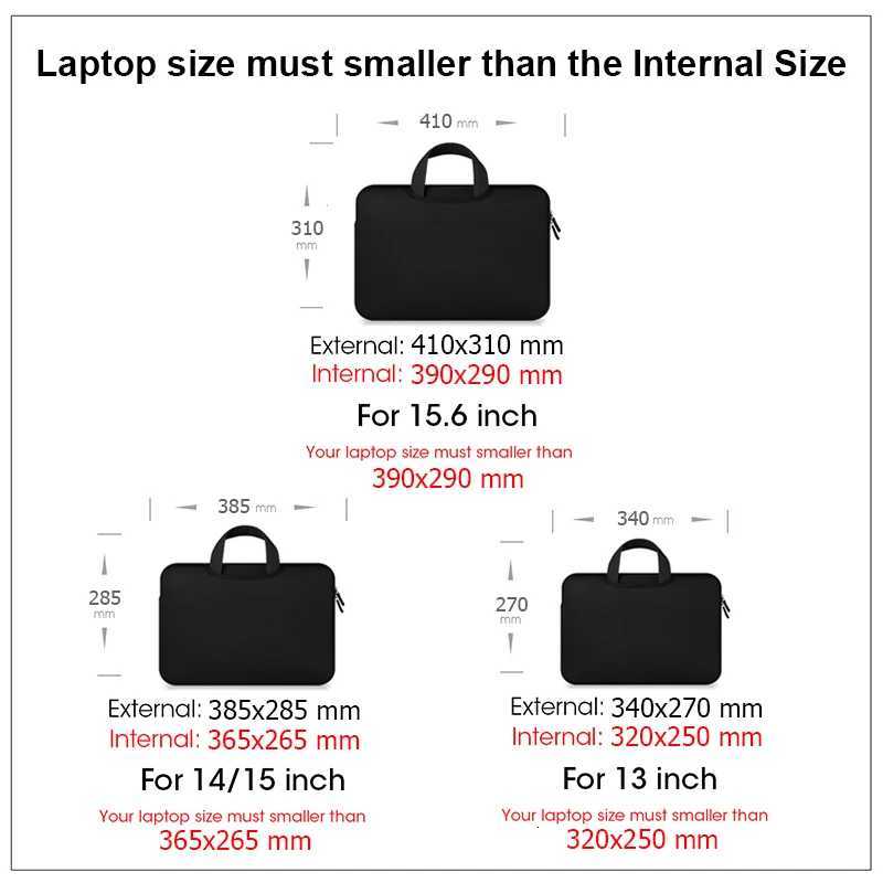 Laptop Bag Unisex Sleeve 11 14 15 156 Inch Handbags Computer Notebook Sleeve Cover For Xiaomi Hp Lenovo MacBook Air Pro 13 CaseT251208