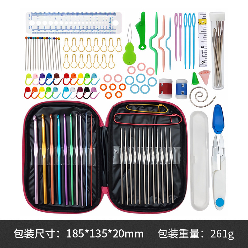 KRABALL Crochet Hooks Set DIY Steel Knitting Needles Stitches Knit Craft Scissors Markers Weaving Sewing Accessories Tools 250605