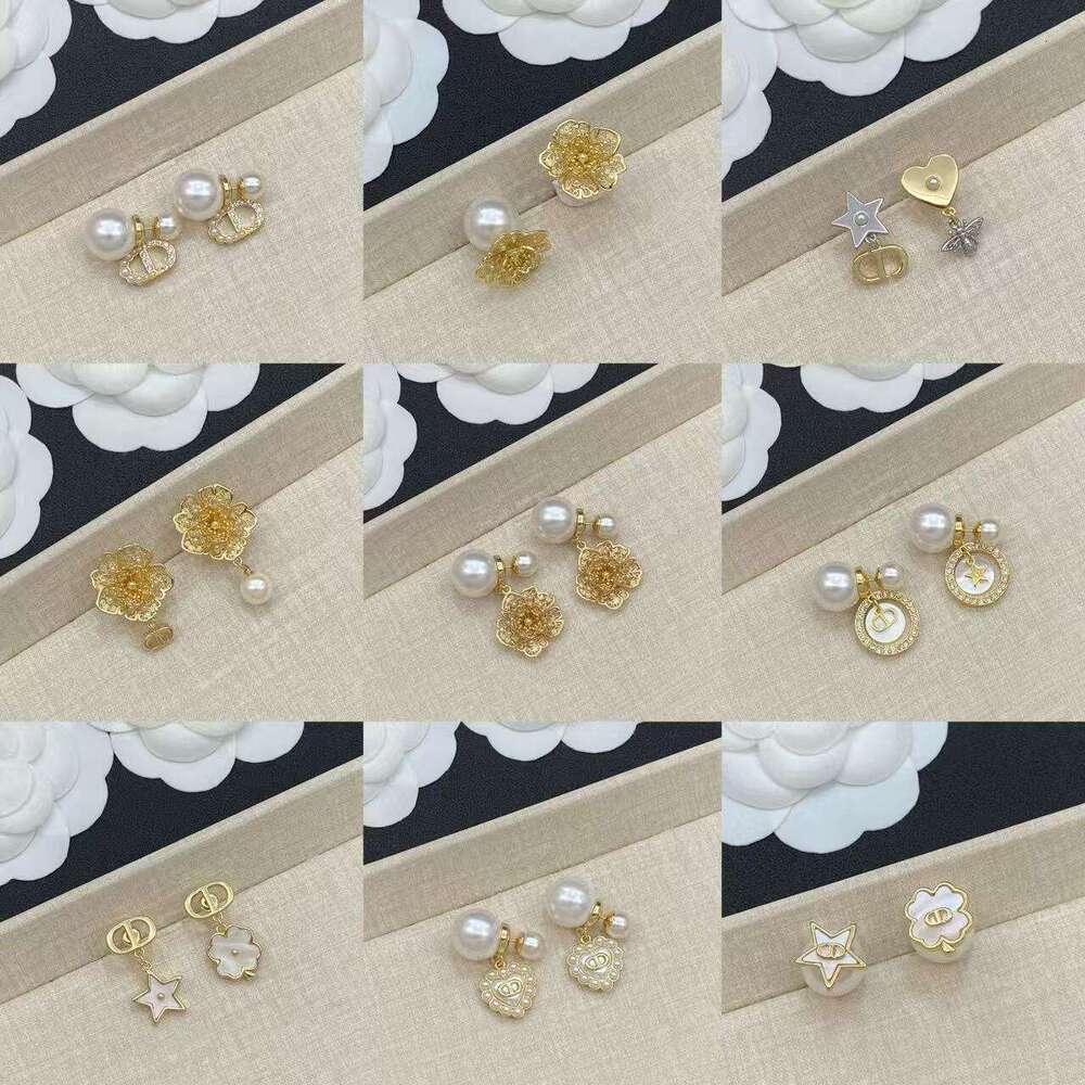 New Fashion Earrings for Women Large and Small Pearl Earrings Light Luxury Versatile Ear Jewelry Factory Wholesale