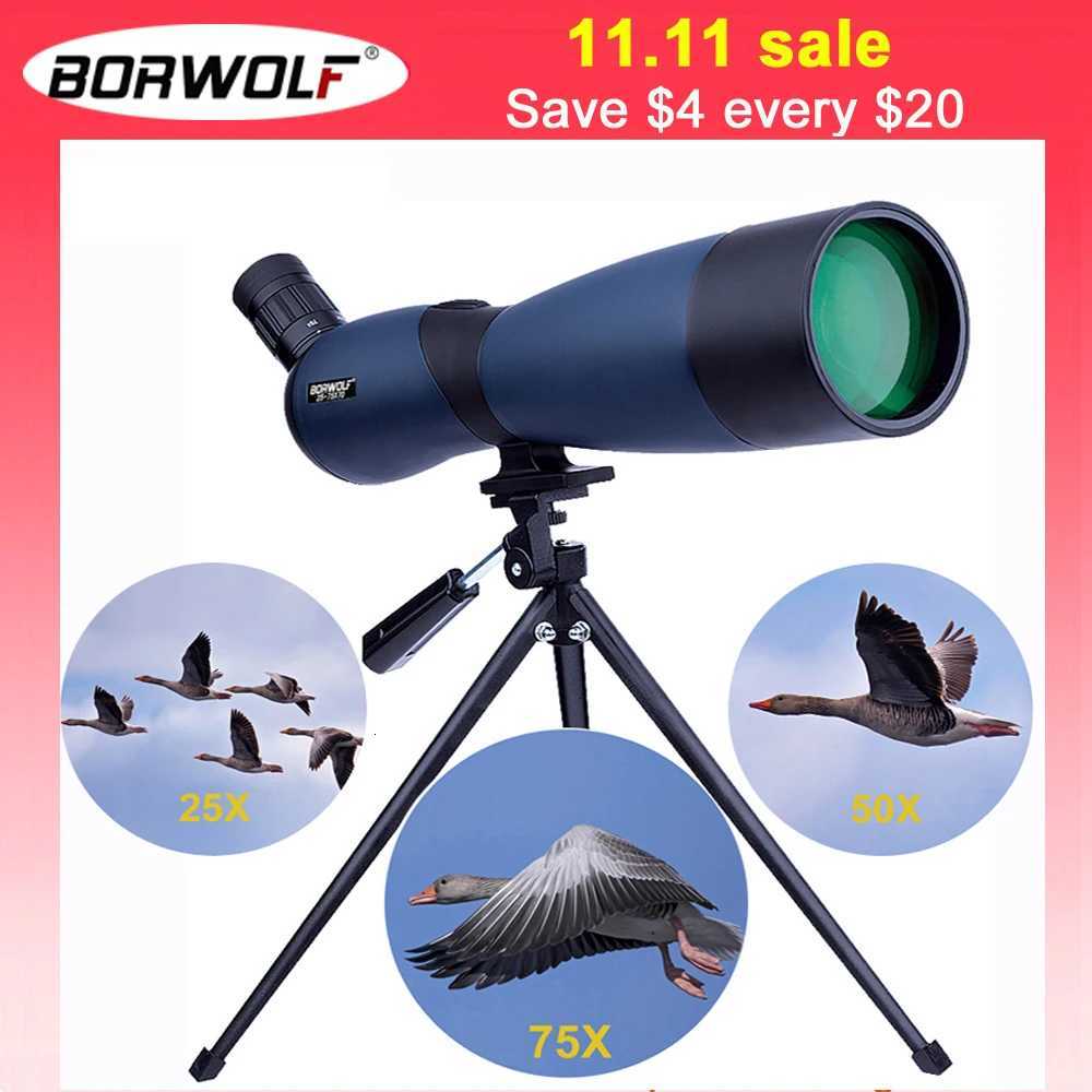 Borwolf 25-75X70 Professional Zo Telescope Spotting Scope High Magnification HD Bino Monocar For Bird Watching C251208