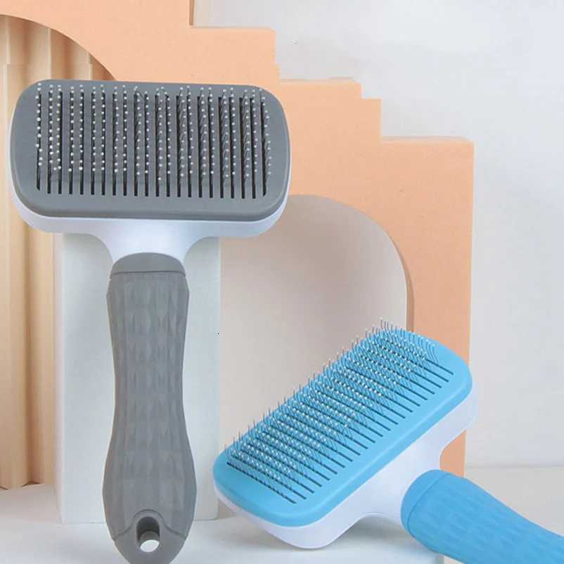 Dog Comb Pet Hair Removal Brush Cats and Dogs Special Comb Beauty Massage Self-cleaning Needle Comb Pet Supplies M251208