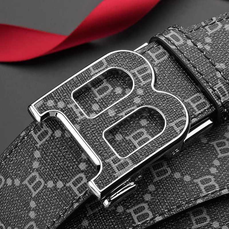 fashion belt new luxury fashion business alloy needle mens B buckle head waist belt for men