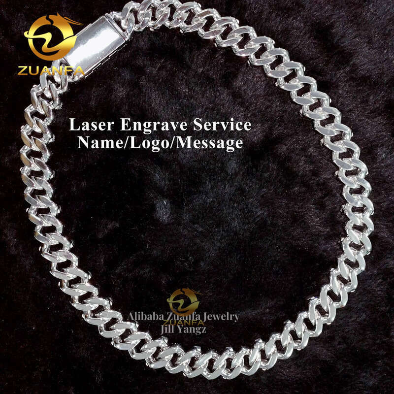 VVS Moissanite Promotional Special Price Sale 18mm Button Design GRA Certified Cuban Link Silicon Stone Chain Necklace