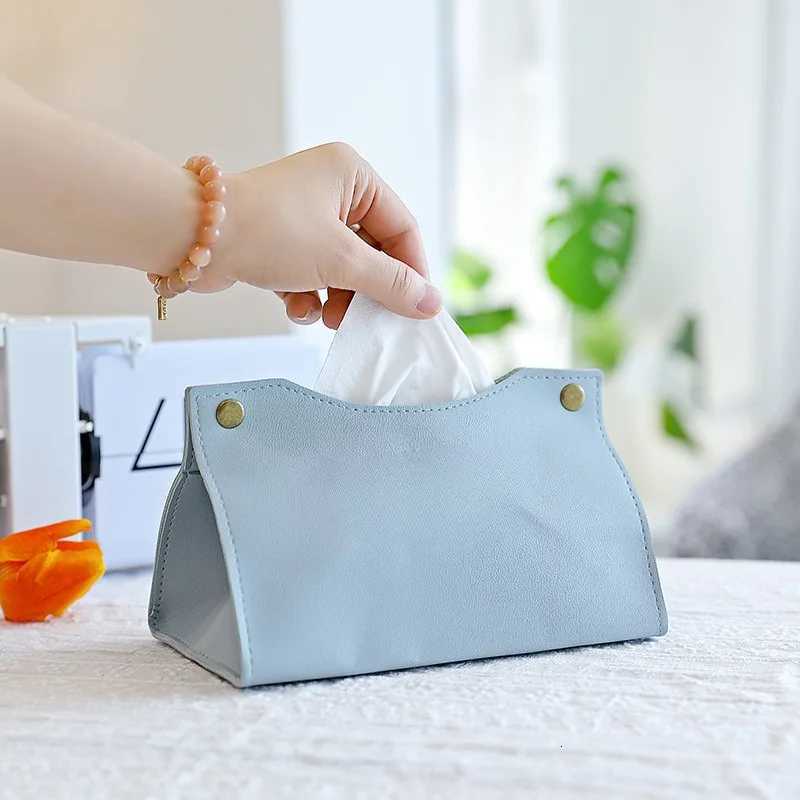 1PC New PU Leather Tissue Box Solid color minimst Car Tissue Box Home Living Room Hotel office Household Storage Decoration H251208