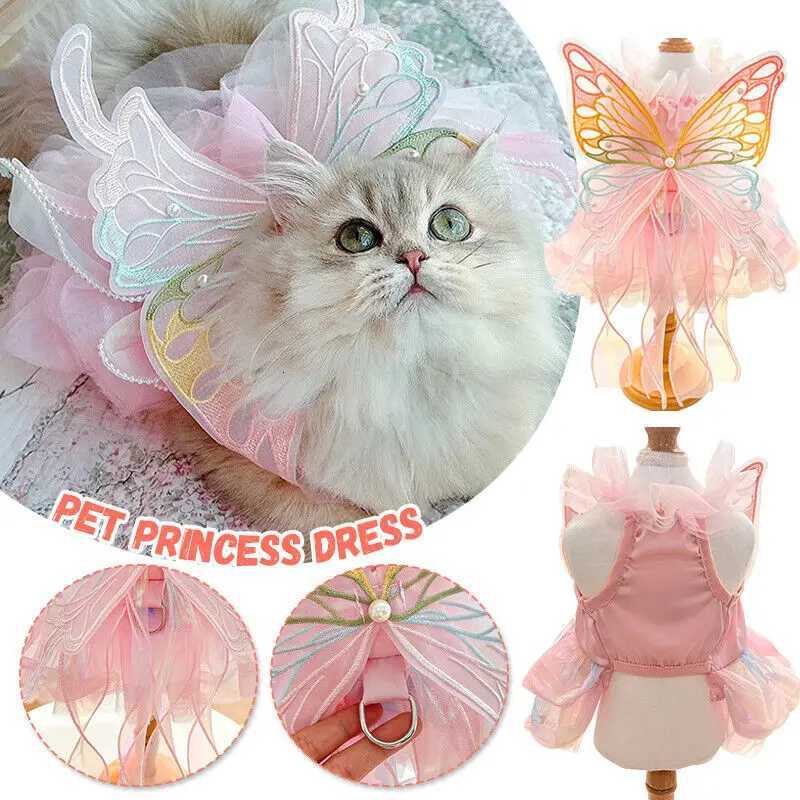 Pet Wedding Princess Butterfly Clothes Dog Dress Cat Skirt Gown Skirt Supplies Princess Dresses for Small Dogs Cat Costume M251208