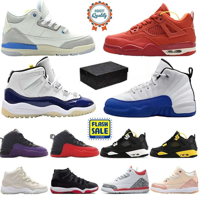 Designer Kids Shoes 4 11Basketball Sneakers Toddler shoe Preschool Children Youth Athletic baby Boys Girls Chaussures infantis running Trainers Outdoors with box