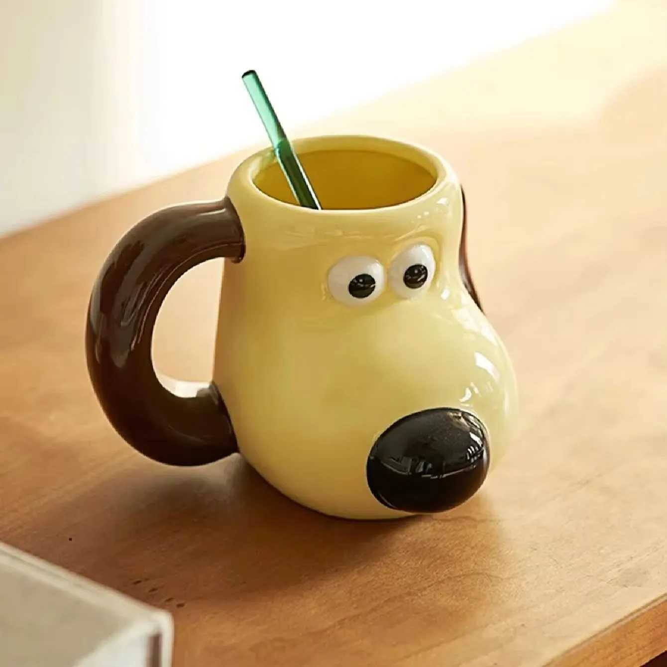 A 520ml large capacity paw dog ceramic g cartoon creative coffee cup off drinking cup household cup suitable for childrens H251209