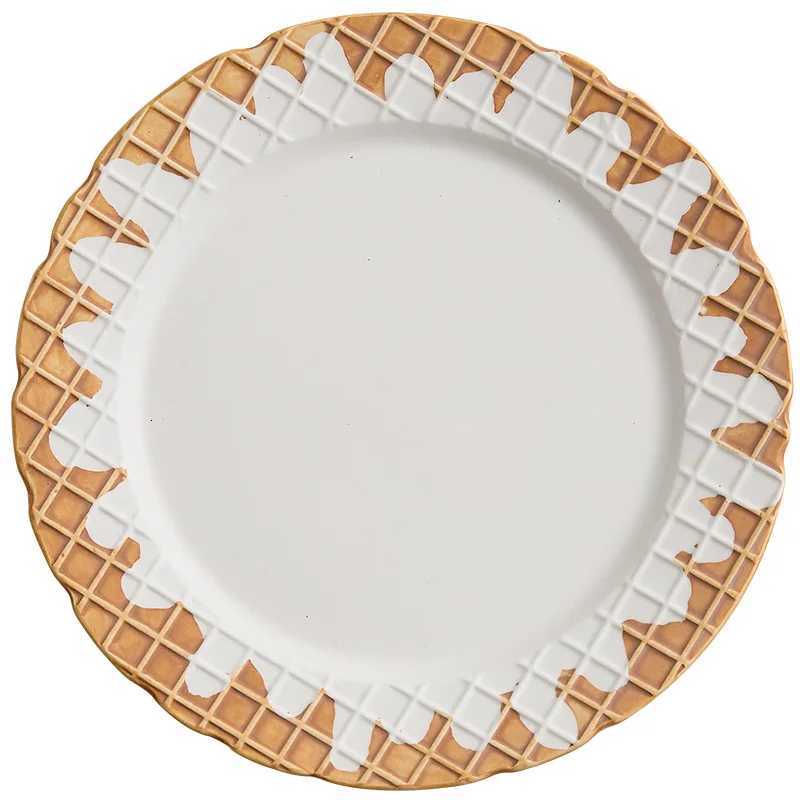 New Creative Retro Biscuit Ceramic Coffee Cup High-Grade Refi Cereal Breakfast Cup Afternoon Tea Dessert Plate High-End Gift H251209