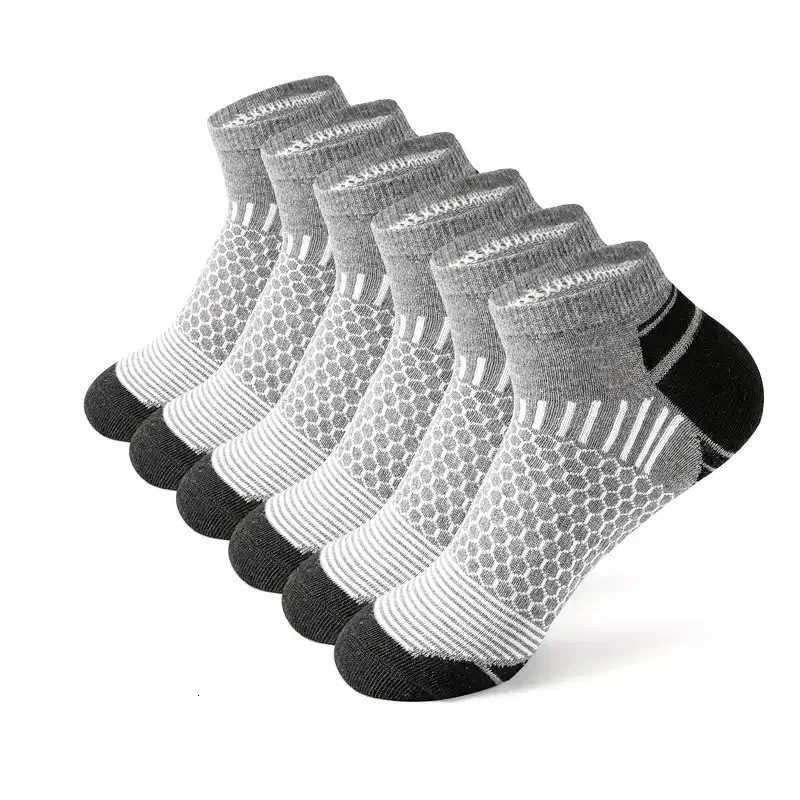 5 Pairs Mens Short Sports Socks Moisture-Wicking Breathable All-Season Athletic Socks Color Matching Barrel Thin Style SockT251209