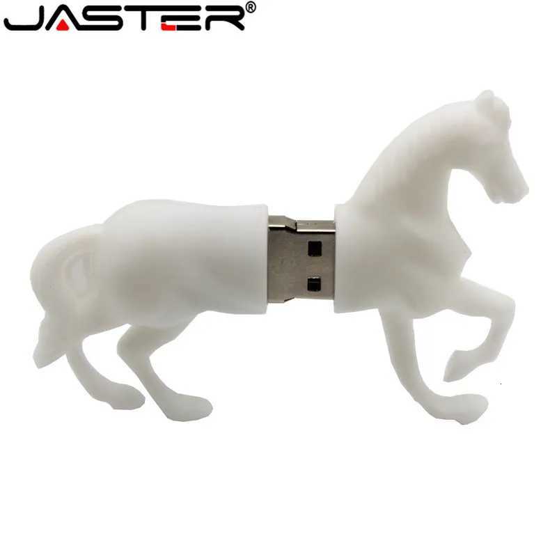 JASTER White horse style usb flash drive pretty cartoon pendrives 8gb 32gb 64gb cute memory stick 4gb 16gb pendriver gift C251209