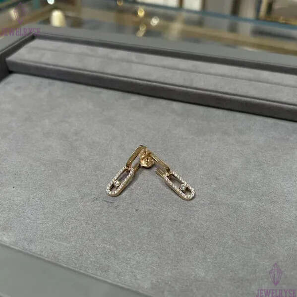 Luxury top grade classic slide bead crystal designer earrings for women shine diamond stone silver rose gold charm elegant earring earings ear rings j