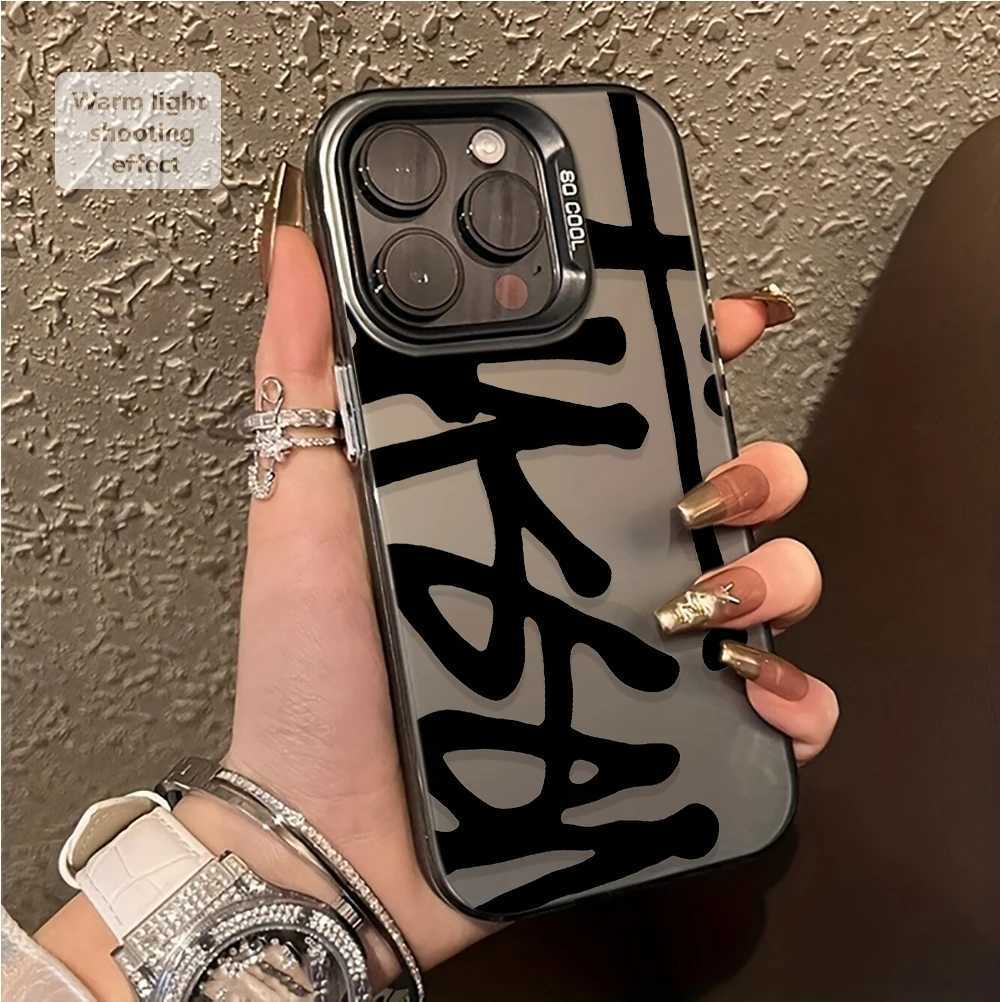 and stylish phone case for iPhone 16 15 14 13 12 11 Pro/ Max/Plus shock-proof anti-fingerprint Protective cover C251209