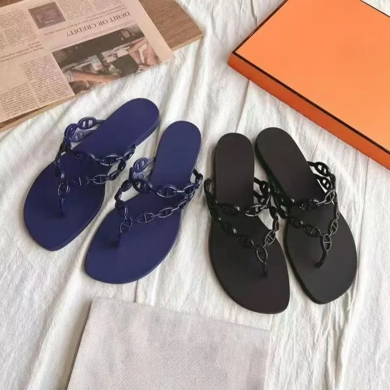 2025 Summer Women Slippers Bow Flip Flops Rivet Flats Sandals Outdoor Transparent Crystal Beach Shoes Female Open Toe Shoes 251204