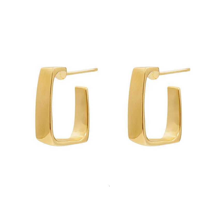 Irregular Glossy Gold-plated Geometric Square Design Small Internet Celebrity Niche Stud Earrings Women K251209 H260202