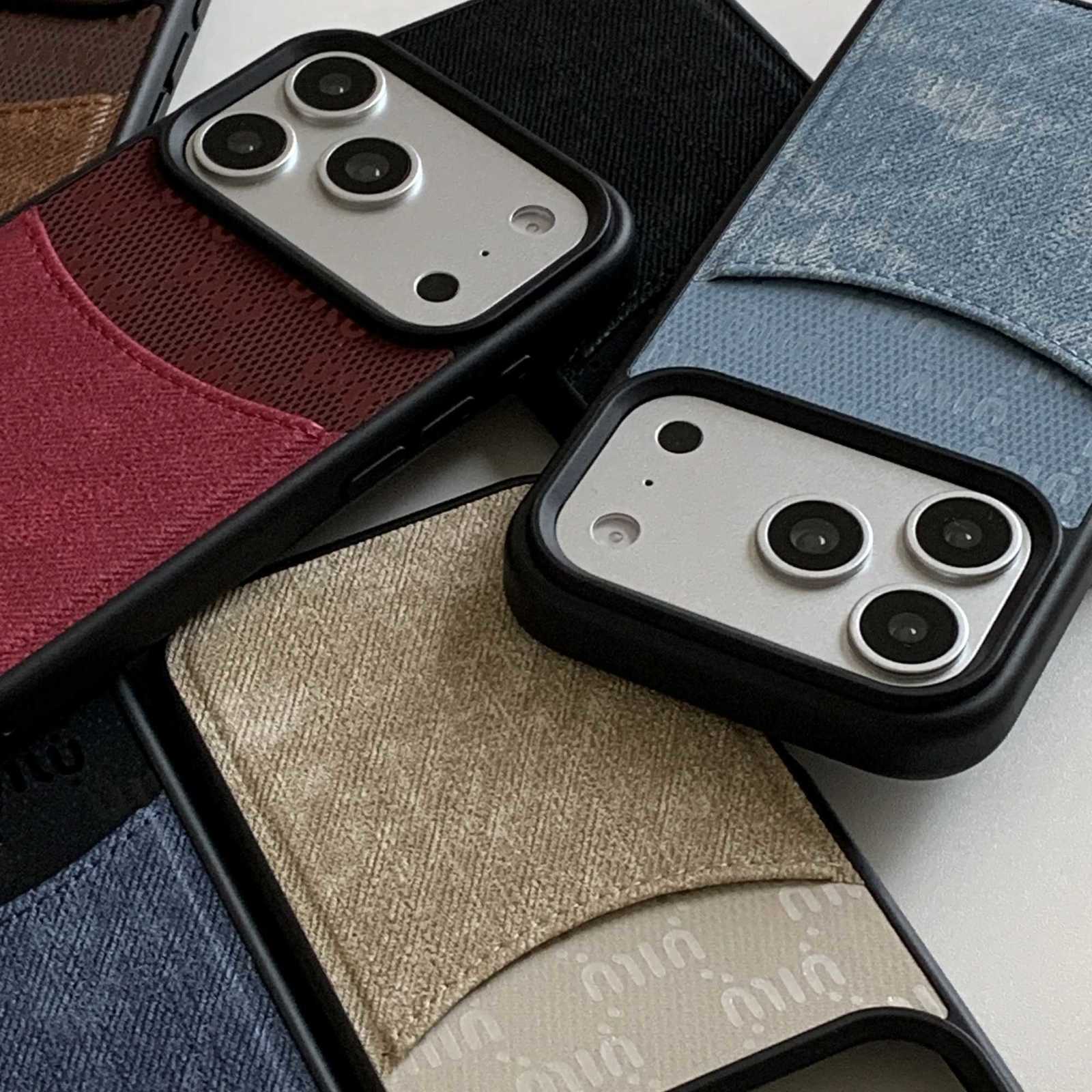 iPhone 17 pro Max Black Border Denim Phone Case - iPhone 16 pro Protective Cover with Coin Purse And Card Bag for 15/14 C251209