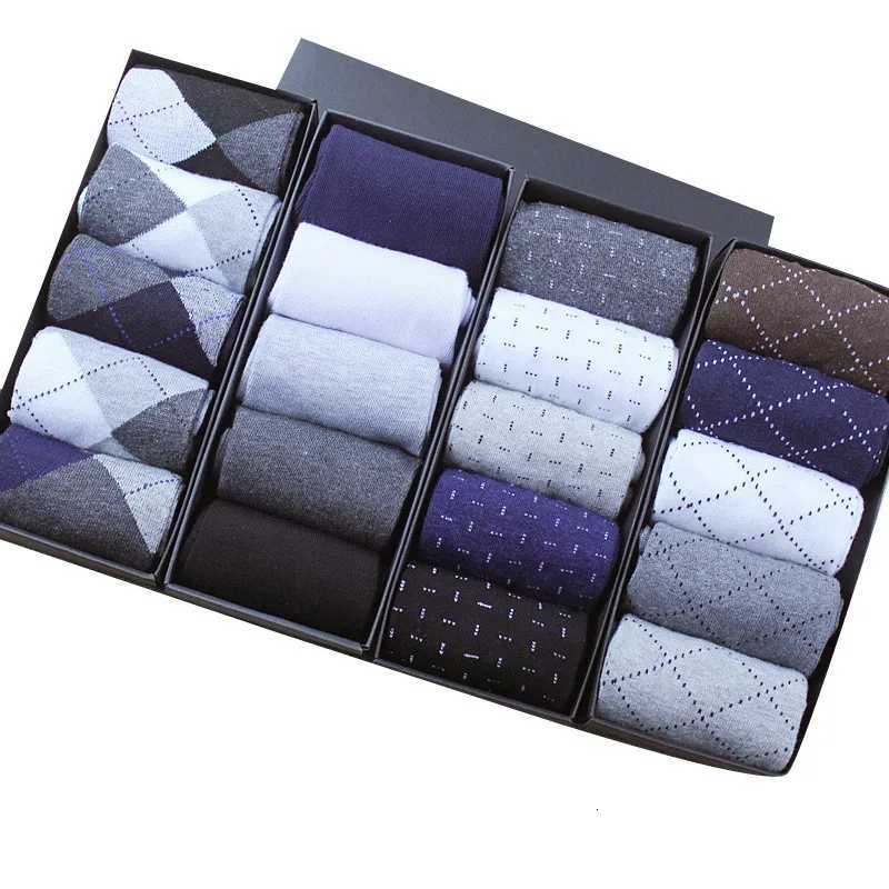 Mens patterned colorful cotton business socks compression socks sokken heren fashion chaussettes dress bamboo socksT251209