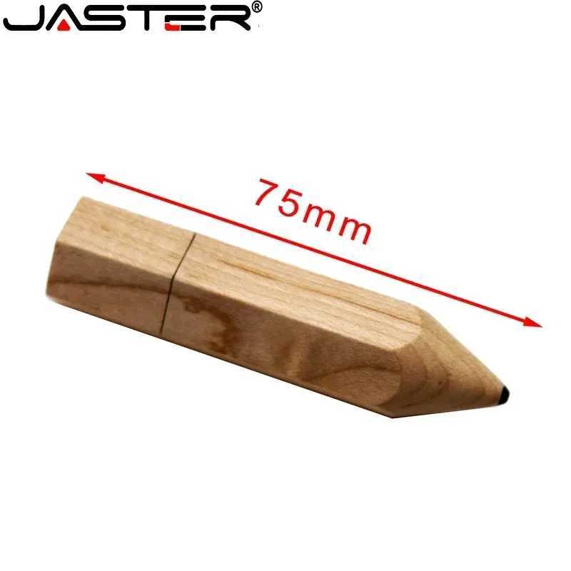 JASTER Wooden pencil USB flash drive 128 GB gifts cust Pen drive 32GB Pendrive 64GB memory stick U Disk C251209