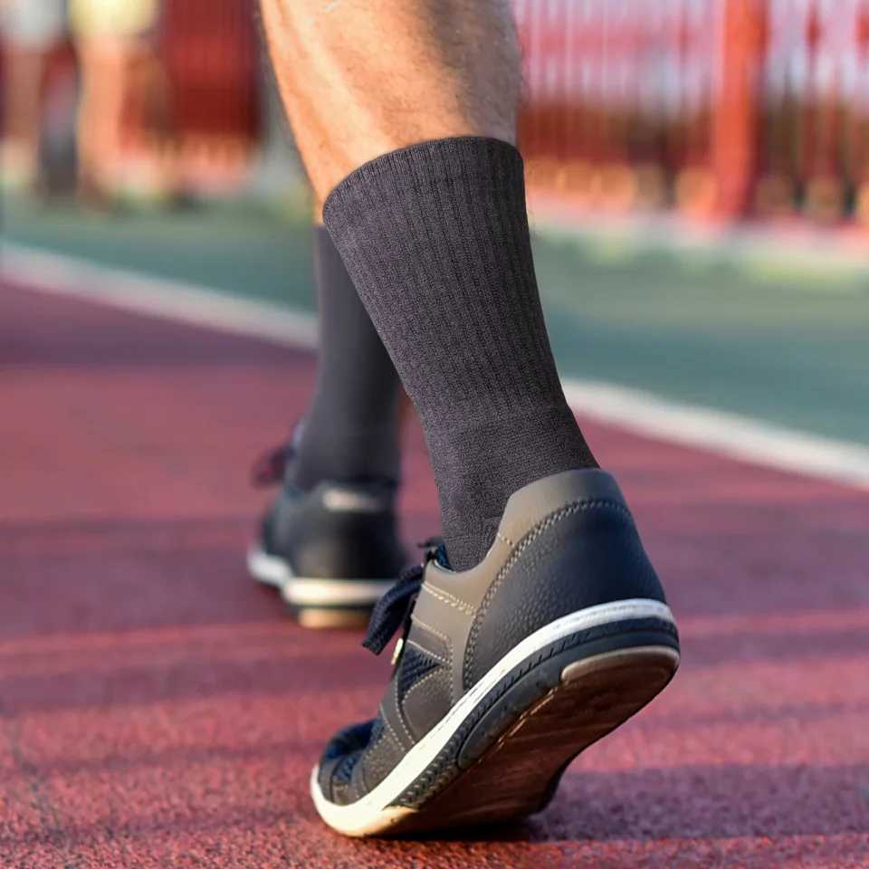 YUEDGE Cushioned Breathable Crew Socks for Men Athletic Socks Running Calf Socks Performance 5 PairsT251209