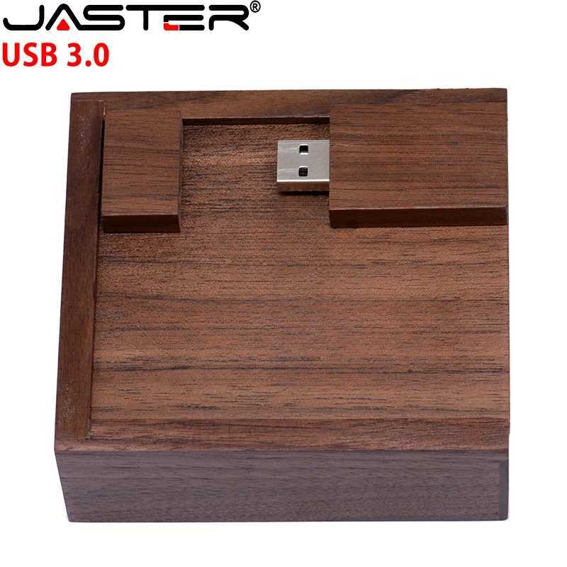 JASTER Wooden High Speed USB 30 Flash Drive Maple Leaf Album Box Pen Drive Photography Wedding Gift Memory Stick 10510540MM C251209