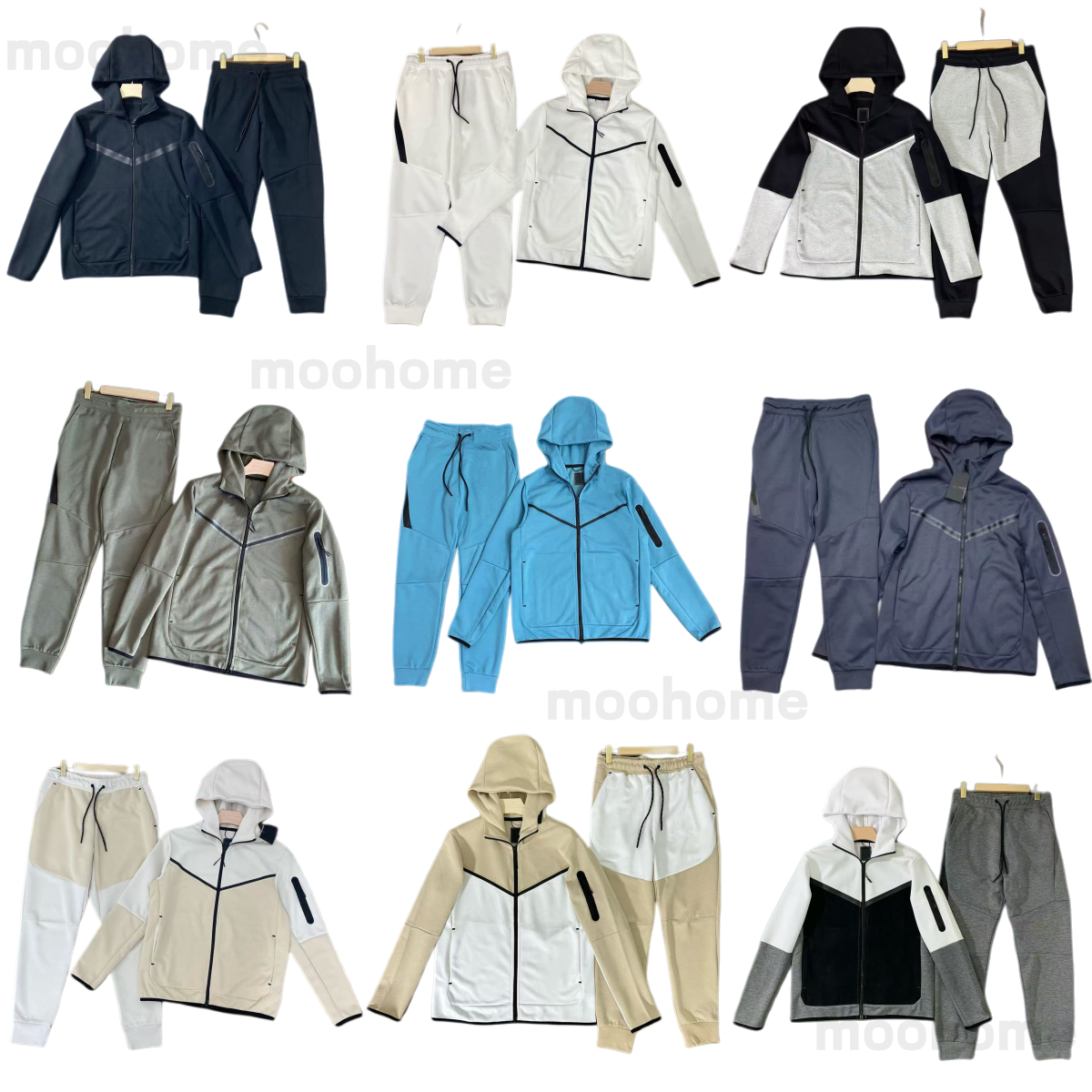 Tech Fleece Men's & Women's Fleece Tracksuit Hoodies, Pants, Jackets Tracksuit Tracksuits Hooded Sweatshirt Loose Pants Windbreaker Reflective