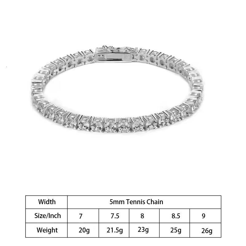 Hot Selling 3mm 4mm 5mm Vvs GRA Certified Moissanite Diamond 925 Sterling Silver Tennis Bracelet Unisex Jewelry