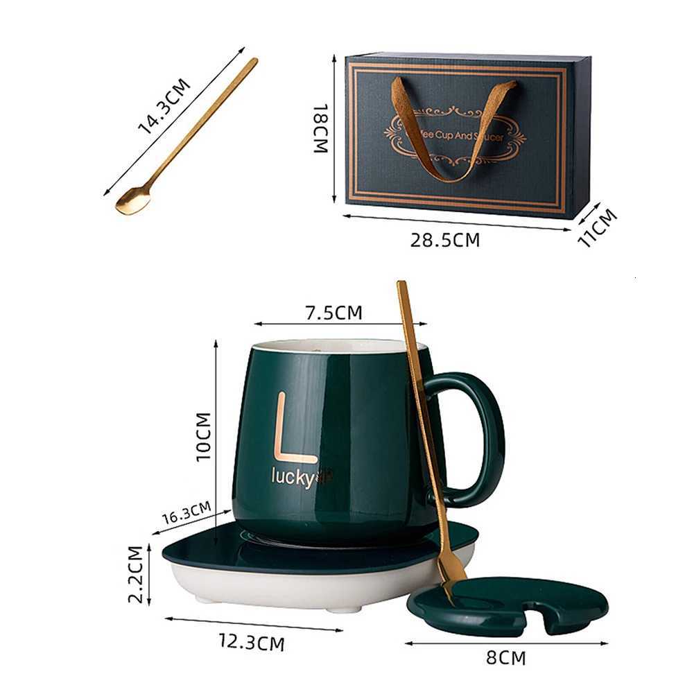 400ml Creative Coffee g /Heating Pad Giftset 55 Constant-Ceramic Coffee Cup Smart Thermostat Coaster For Friends Familys H251209